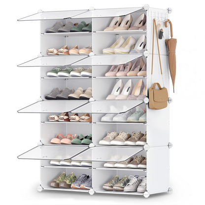 SONGMICS Shoe Rack Organizer, 8-Tier Shoe Storage Cabinet for Closet and Entryway, Holds 32 Pairs
