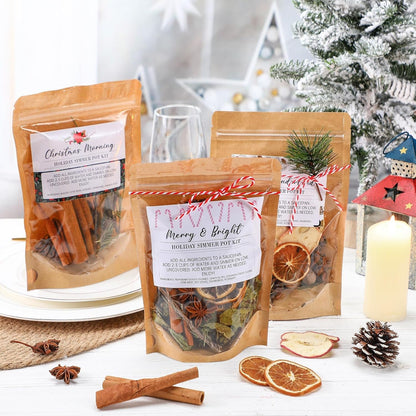 6 Pack Christmas Potpourri Simmer Pot Kit, Holiday Stovetop Potpourri, Botanical Air Freshener Sachets, Festive Bowl Filler Decor for Home Fragrance, Housewarming & Hostess Gifts