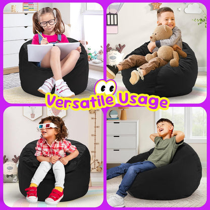 Hobestluk Bean Bag Chairs 2.5FT Bean Bag Chair with Memory Foam Filled & Machine Washable Cover,Beanbag Chair, Small Bean Bag Chairs for Playroom, Living Room, Bedroom