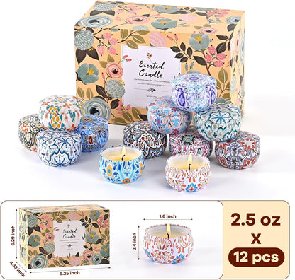 Scented Candles Gift Set, Candles for Home Scented 12 Pack, 300 Hours Long Lasting Soy Wax Aromatherapy Candle Set, Friends Moving Away, Birthday, Retirement Gifts for Women with Gift Box