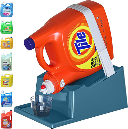 TidyFriend Laundry Detergent Holder Stand with Tray, Laundry Detergent Stand with Non-Slip Rubber Feet for Laundry Room Organization, Easy Pour, No Tilt Design (Slate Grey)