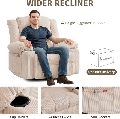 Recliner Chair Modern Ergonomic Lounge Swivel Single Sofa Seat Living Room Recliners on Clearance Foam Filling