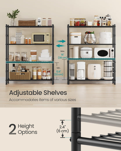 SONGMICS 4-Tier Storage Shelves, Steel Wire Shelving Unit, Easy Assembly Organizer Rack, 31.5 x