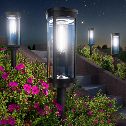 Bright Solar Pathway Lights, 4 Pack Solar Lights Outdoor Waterproof IP65, Long Lasting Outdoor Light for Yard Garden Walkway Landscape Lawn Patio