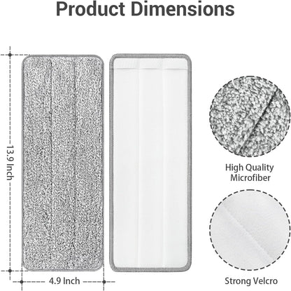 10Pcs Joymoop Mop Replacement Pads, 13 * 4.9'' Universal Mop Pads Mop Head Refills Washable Wet Mop, Compatible with Most 11-13” Size Mops，