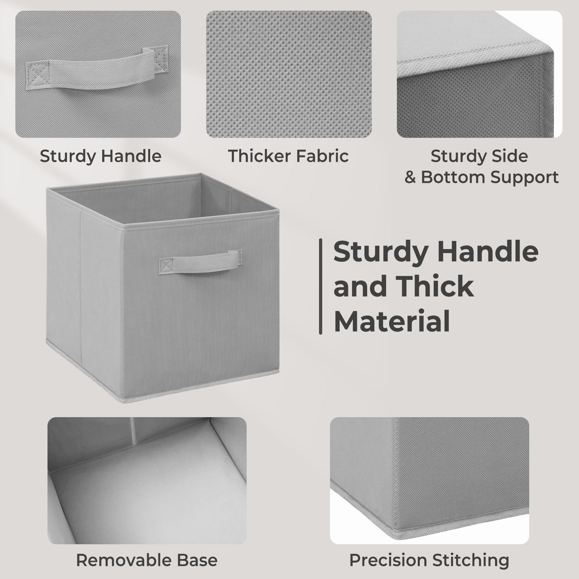 STORAGEIDEAS 11 Inch Fabric Storage Cubes, Sturdy Foldable Storage Bins, Heavy Duty Cube Organizer