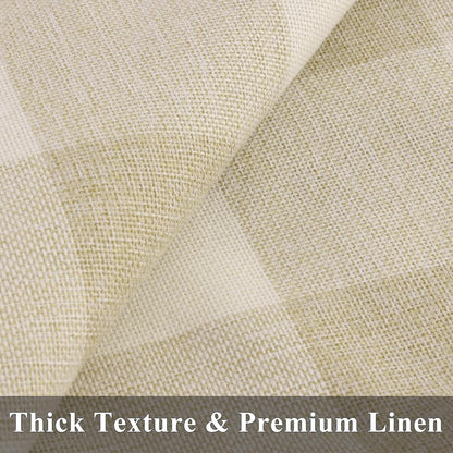 decorUhome Buffalo Plaid Check Fall Throw Pillow Covers 20x20 Set of 2, Outdoor Decorative Farmhouse Pillow Covers with Stitched Edge for Bed Couch Sofa, Cream White and Beige