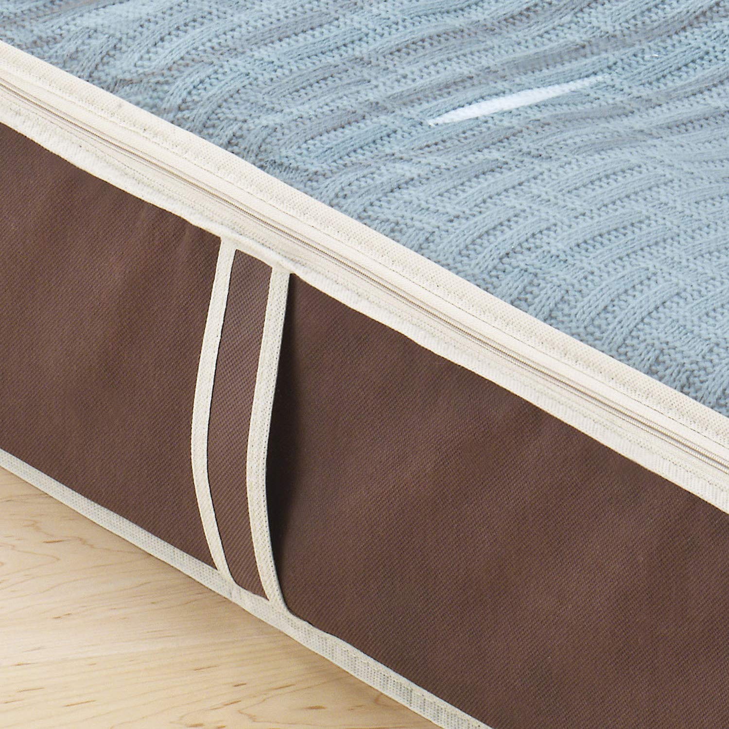 Whitmor Under Bed Storage Bags 2 Pack, Zippered Underbed Storage Containers with Clear Window and