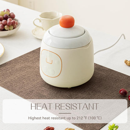 Romanstile Vinyl Placemats Set of 4-12 X 18 Inch - Heat Resistant Place Mats 100% Waterproof Oilproof Wipeable Reversible Faux Leather Table Mats for Kitchen/Dining/Party/Outdoor, Brown