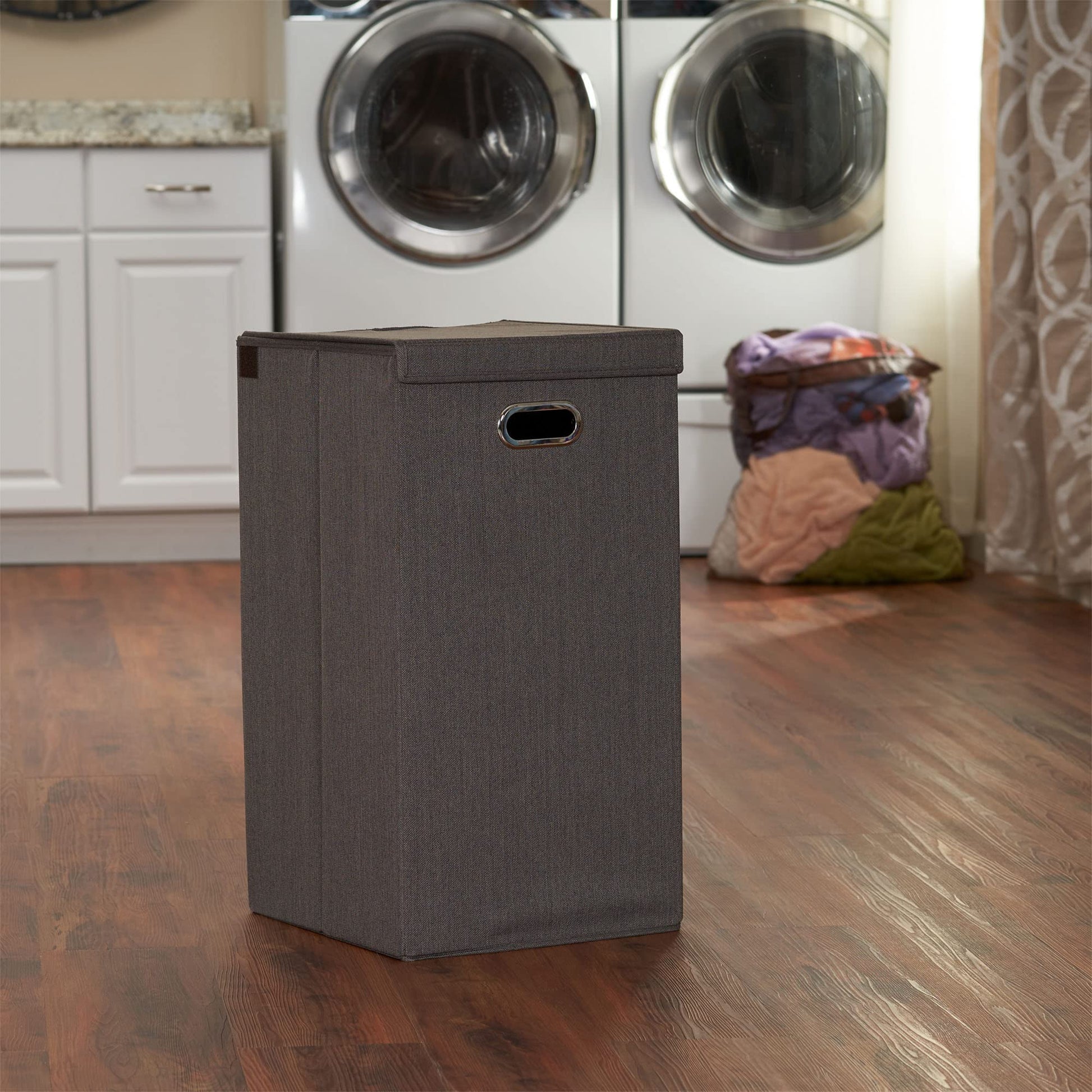 Household Essentials Laundry Hamper with Lid, Removable Mesh Liner, and Magnetic Closure, Gray