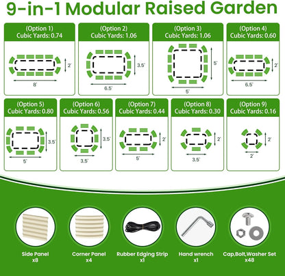 Raised Garden Beds 8 X 2 X 1.4Ft, Galvanized Raised Garden Beds Outdoor Planter Box for Vegetables, Gardening, Flowers, Fruits etc (Ivory)
