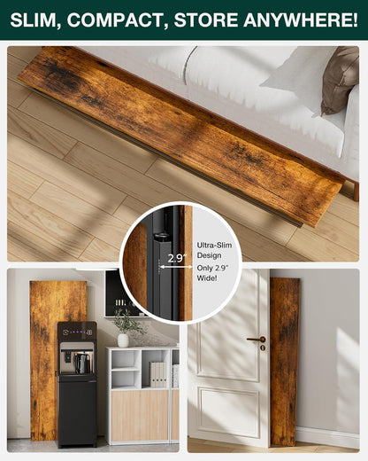 Frylr Small Folding Computer Desk – Portable 55.1 Inch Foldable Laptop Table, Collapsible and Compact for Easy and Fast Setup, Lightweight for Small Spaces, Home Craft and Study Use, Rustic Brown