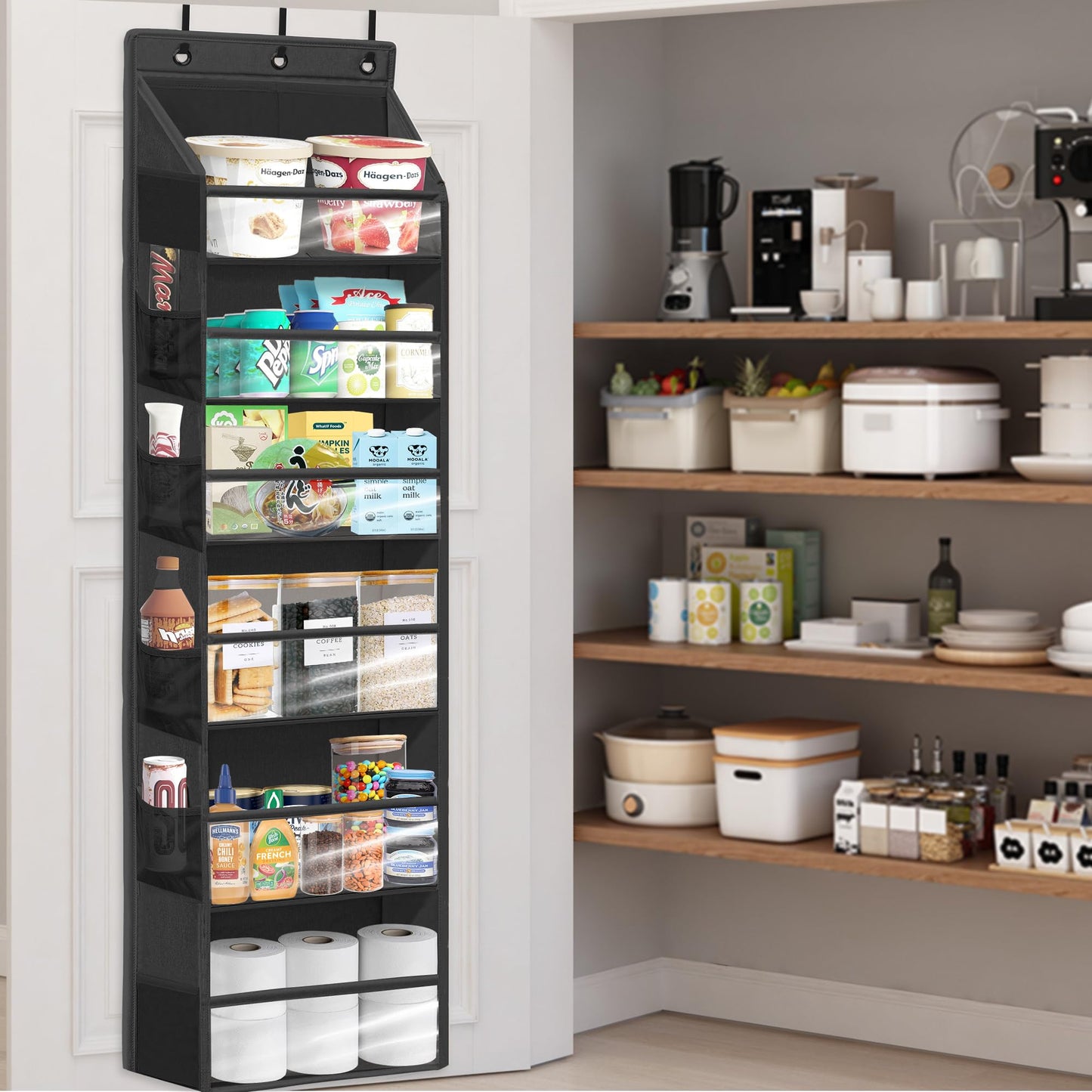 STORAGEIDEAS Over Door Organizer with 6 Extra Large Pockets 12 Side Pockets, Sturdy Closet Storage