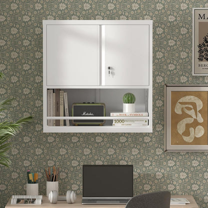 Wall Cabinets,Garage Metal Storage Cabinet with Shelf,Wall Storage Cabinet with Locking Door,Steel Cabinets for Kitchen,Home Office,Basement