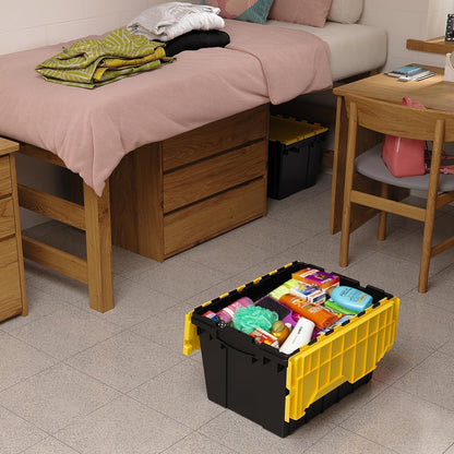 Akro-Mils KeepBox 12 Gallon Storage Container, Nesting and Stackable Plastic Storage Box with Lid