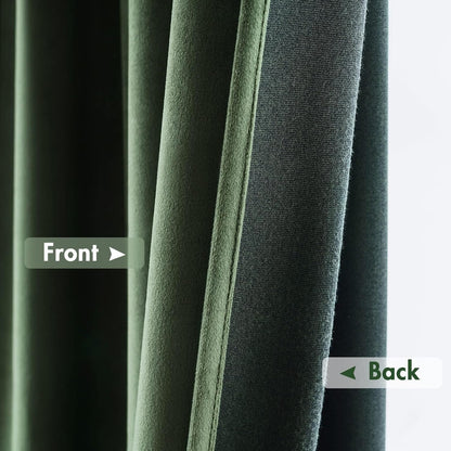 MIULEE Olive Green Velvet Curtains Thermal Insulated Blackout Curtain Drapes for Bedroom Living Room Darkening 92 Inches Long Curtains Panels Rod Pocket Set of 2