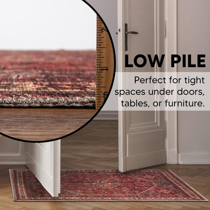 Keen Home Design 2x3 Rug - Machine Washable Entry Rug with Non-Slip Backing, Ideal for Enteryway, Kitchen, Bathroom, Laundry Room - Vintage, Easy Clean, Durable, Low Pile Rug - (2' x 3')