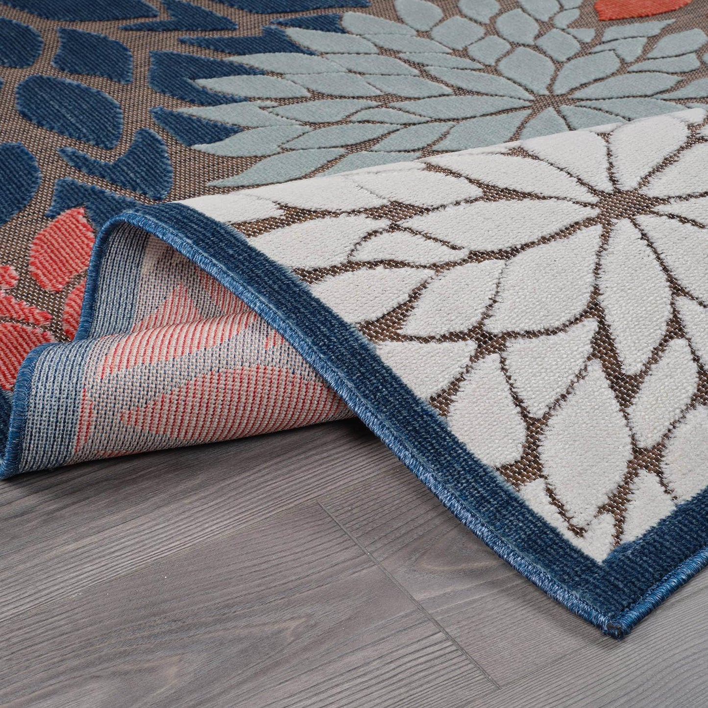 Beverly Rug Outdoor Rug 8x10 Modern Floral Tropical Area Rugs for Indoor and Outdoor Patio Easy to Clean Non Shedding Living Room Porch Garden Washable Outside Carpet (8 x 10 Brown)