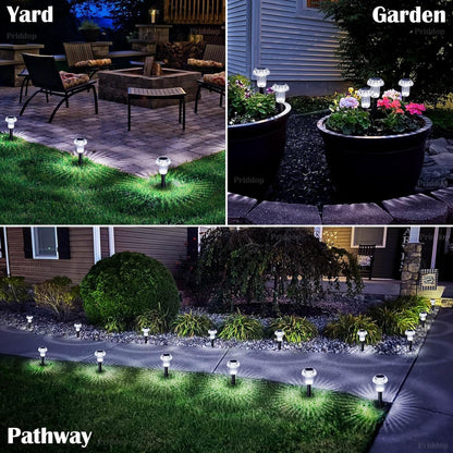 Solar Lights Outdoor Pathway Waterproof 8 Pack Cold White LED Acrylic Mushroom Decorative Garden Lights for Yard Landscape Patio Outside Decor