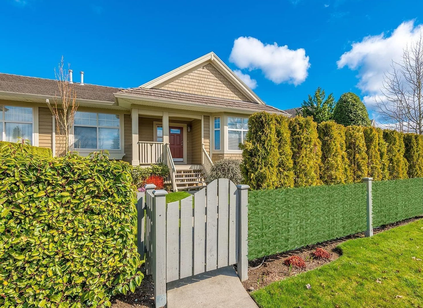 Artificial Ivy Privacy Fence Wall Screen,160x60 in in in UV-Anti Faux Greenery Backdrop Ivy Vine Leaf Hedges Fence Panels for Patio, Balcony, Garden, Backyard Indoor Outdoor Green Wall Decor