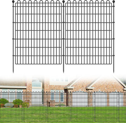 5 Panels No Dig Decorative Garden Fence for Yard, 40 in(H) X 11.8 ft(L) Animal Barrier Fencing for Outdoor Dog, Metal Portable Garden Fences for Borders, Pets, Landscape, Temporary Fence