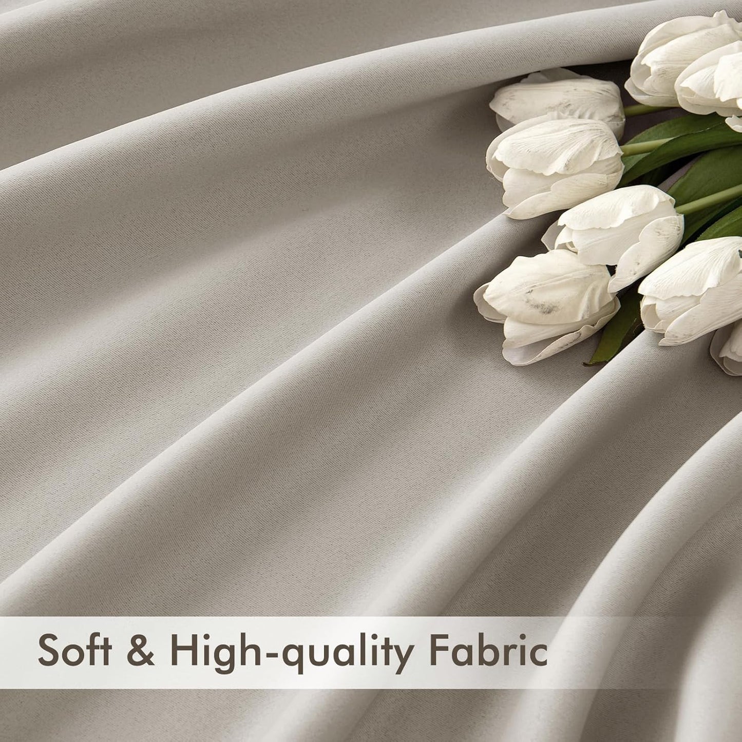 MIULEE Stone Back Tab Blackout Curtains 84 Inch Length 2 Panels Set for Living Room Bedroom Privacy, Rod Pocket/Pinch Pleat Thermal Insulated Room Darkening Pleated Light Blocking Drapes