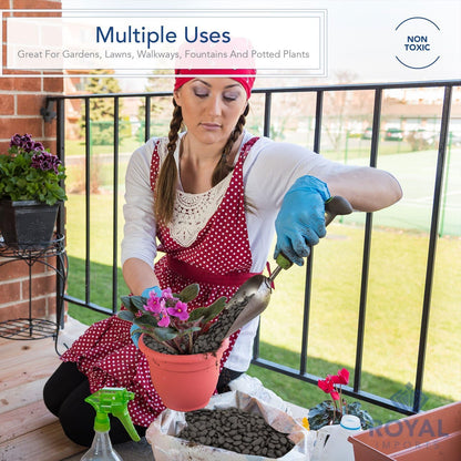 Royal Imports 2LBS River Rocks Decorative Ornamental Pebbles, Garden Landscaping Stones, Gravel Filler for Plants, Vases, Succulents, Home Decor, Aquariums, Crafting, Animal Habitat - Small Black