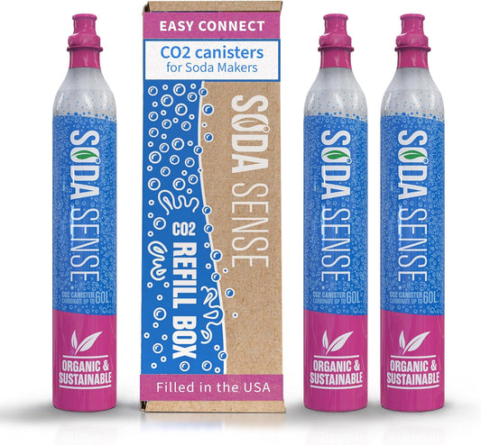 Soda Sense Easy Connect 60L CO2 Exchange Canister – 3 Pack, Replacement for Quick Connect Cylinder