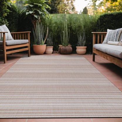 Stripe Outdoor Rug 9x12 Washable Outside Carpet for Indoor Patio Porch Waterproof Easy Cleaning Non Shedding Area Rugs Beige 9 x 12