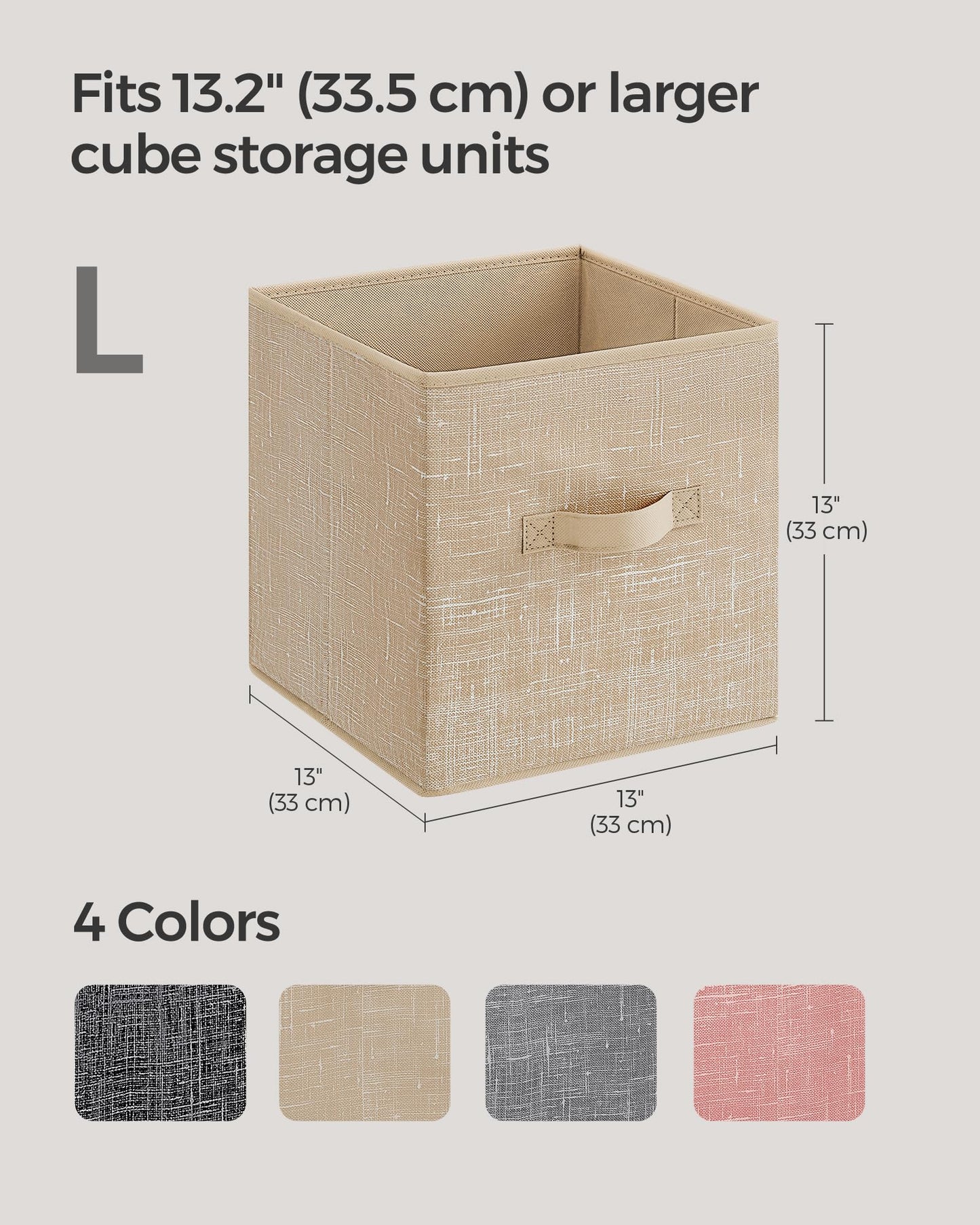 SONGMICS Storage Cubes, Set of 8, 13-Inch Foldable Closet Organizers