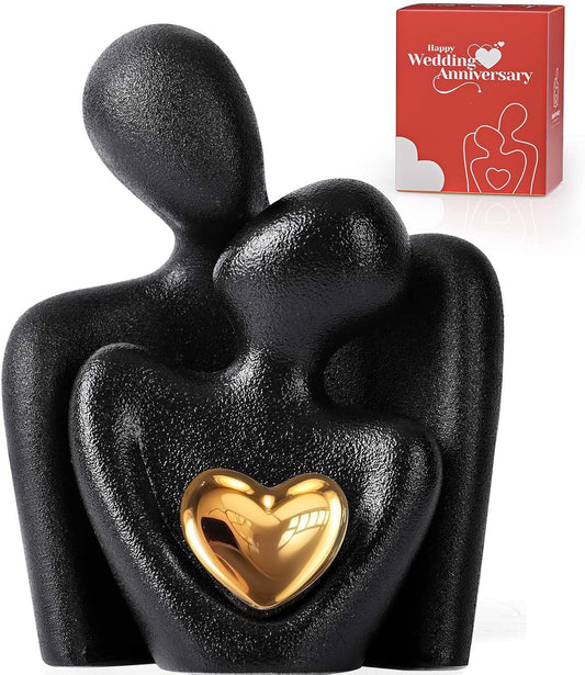 XMGZQ Mini Couple Statue Tv Stand Decor Items for Living Room Home Decor,Bedroom Decor for Couples Sculpture for Anniversary Wedding,Love Gifts for Couples 2025,Knick Knacks for Shelves