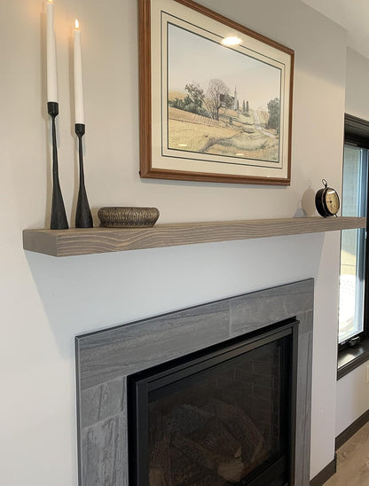 joelsantiques 72 Inch Wooden Floating Shelves for Wall - 72x6x2 in - Made of Natural Wood - Long Heavy Duty Rustic Wall Shelves for Bedroom - Perfect for Living Room, Kitchen - Gray