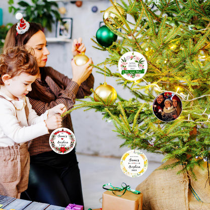 Personalized Our First Christmas Married Ornament 2025, Just Married Christmas Ornament as Mr and Mrs, First Year Newlywed 2.9" Ceramic Xmas Tree Decorations