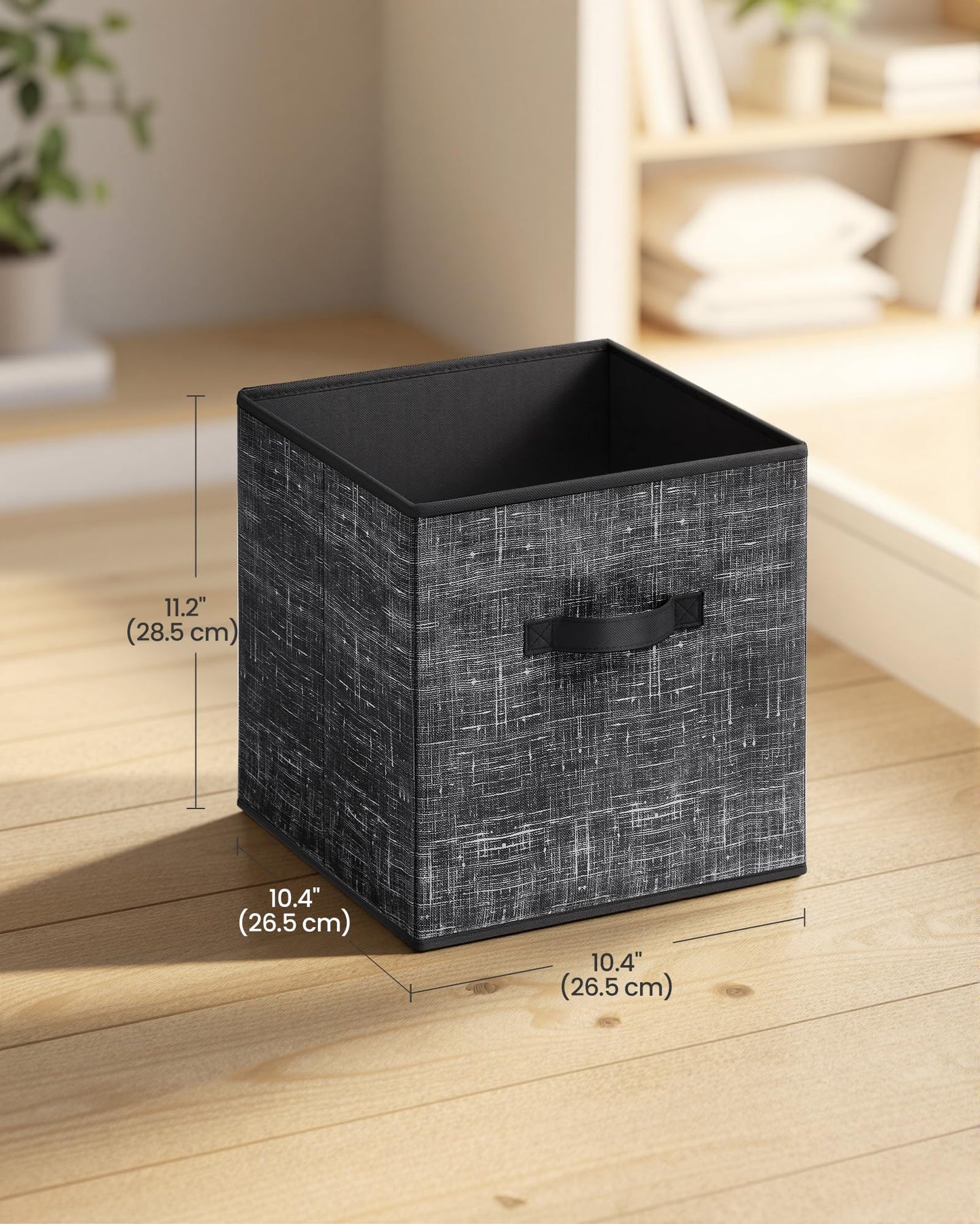 SONGMICS HOME Foldable Storage Cubes Set of 8, Fabric Shelf Organizer Bins with Handles, Closet