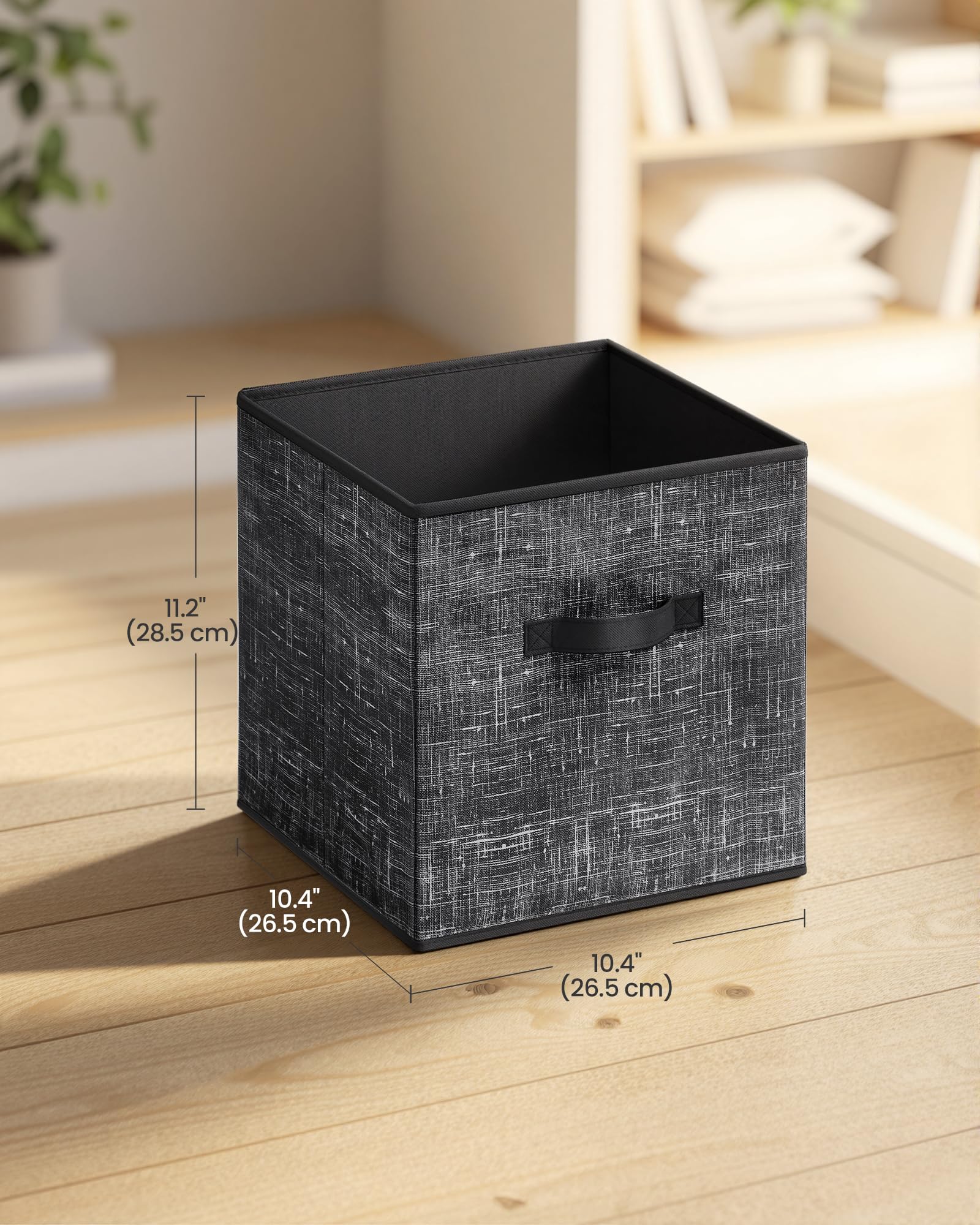SONGMICS HOME Foldable Storage Cubes Set of 8, Fabric Shelf Organizer Bins with Handles, Closet