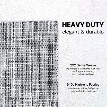 LEXMORE Placemats Set of 8 Vinyl/Plastic Woven Place Mats for Kitchen Table Indoor/Outdoor Washable Placemat Wipeable Dining Table Mats(Gray)