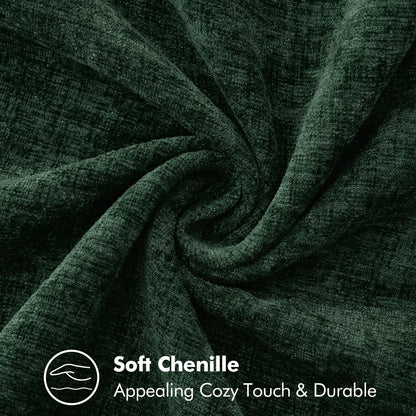 MIULEE Pack of 2 Christmas Pillow Covers 24x24 Inch Dark Green Farmhouse Decorative Throw Pillow Covers with Stitched Edge Soft Chenille Solid Dyed Couch Pillow Covers for Sofa Bed Living Room