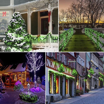 33FT 100 LEDs String Lights Waterproof Fairy Lights 8 Modes with Memory 30V UL Certified Power Supply for Home, Garden, Wedding, Party, Christmas Decoration Indoor Outdoor (Green)