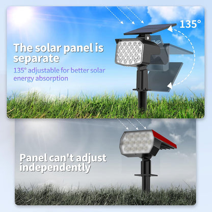 WELALO Solar Color Changing Spot Lights Outdoor, Waterproof Solar Christmas Lights with 9 Modes, Multicolor RGB Landscape Spotlights for Garden Yard Driveway Lawn Patio Pathway Decorations, 2 Pack