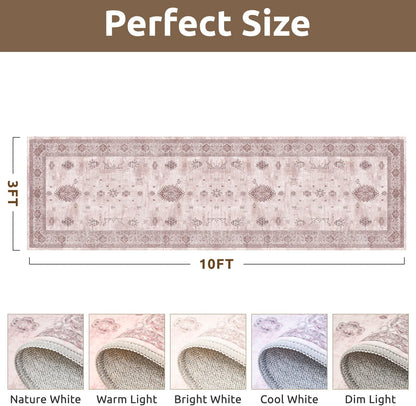 AMOAMI Vintage 3X10 Runner Rug Non Slip Soft Runners for Hallways Washable Hallway Runner Bedside Rugs for Bedroom Long Rug for Hallways Entryway Laundry Room Stair Kitchen Bathroom