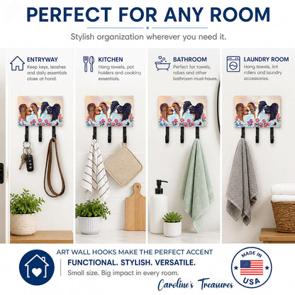 Caroline's Treasures 7272TH68 Papillon Leash or Key Holder, Wall Hooks, Key Hooks Holder, Coat Rack