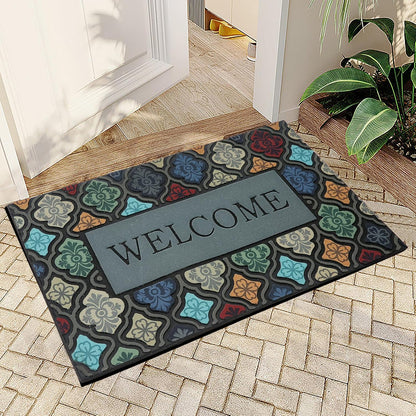 Durable Heavy Duty Front Door Mat - 24"x36" Large Outdoor Welcome Mat Non-Slip Rubber Entrance Door Mat Apply to Home High Traffic Area,Porch, Patio, Farmhouse，Entryway Floor Mats