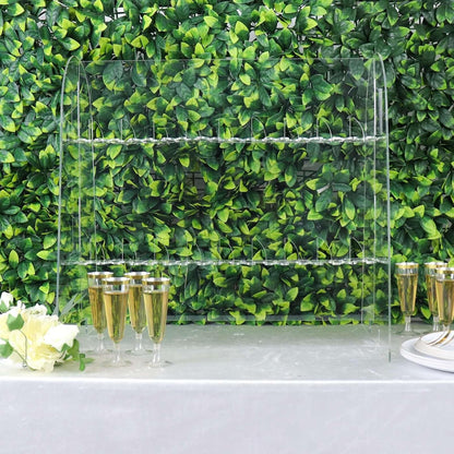 Tableclothsfactory 25" Clear Acrylic 2-Tier Wine Glass Stemware Rack, Champagne Flute Holder with Stand