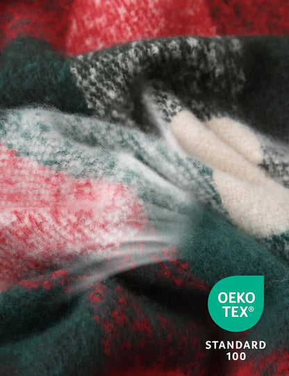 ZonLi Christmas Plaid Throw Blanket, Decorative Blankets