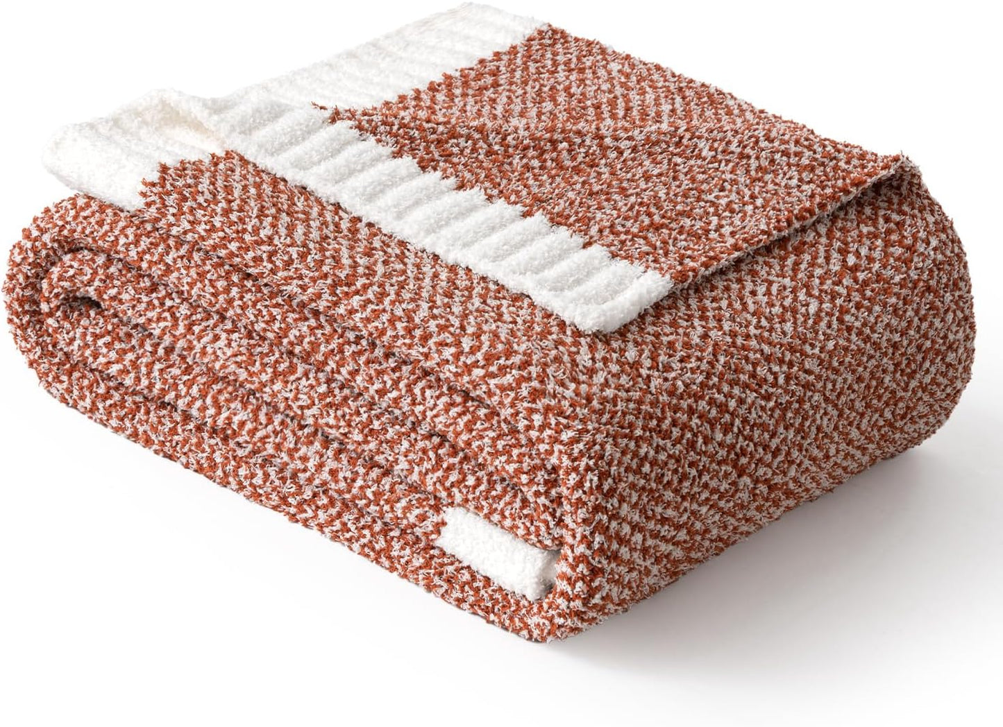 MIULEE Fall Rust Super Soft Throw Blanket for Couch, Cozy Fluffy Warm Throws Knit Blankets for Sofa, Bed, Chair, Living Room, Camping, Picnic, 50 x 60 inch