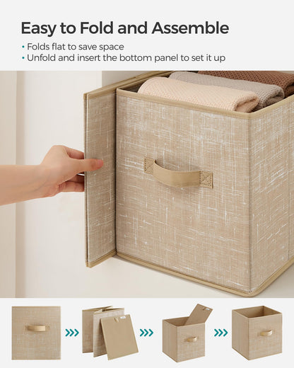SONGMICS Storage Cubes, Set of 6, 11-Inch Foldable Closet Organizers