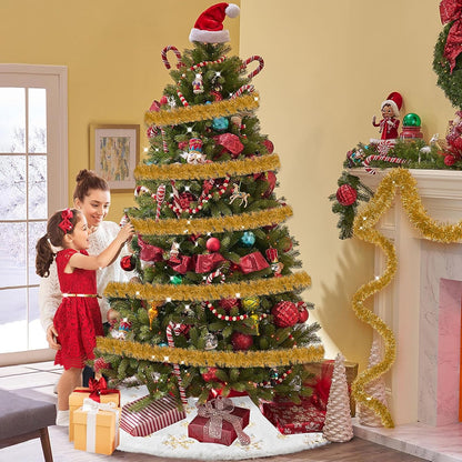 50 Feet Metallic Twist Tinsel Garland - Wall Hanging Backdrop for Parade Floats, Christmas Eve, New Year, Valentine's Day Parties (Champagne Gold, 2in x 50ft)