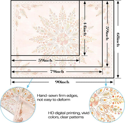 Lunerfex Floral Mandala Tapestry Boho Tapestry for Bedroom Orange Tapestries Wall Hanging Living Room Wall Art and Home Decor 60x80