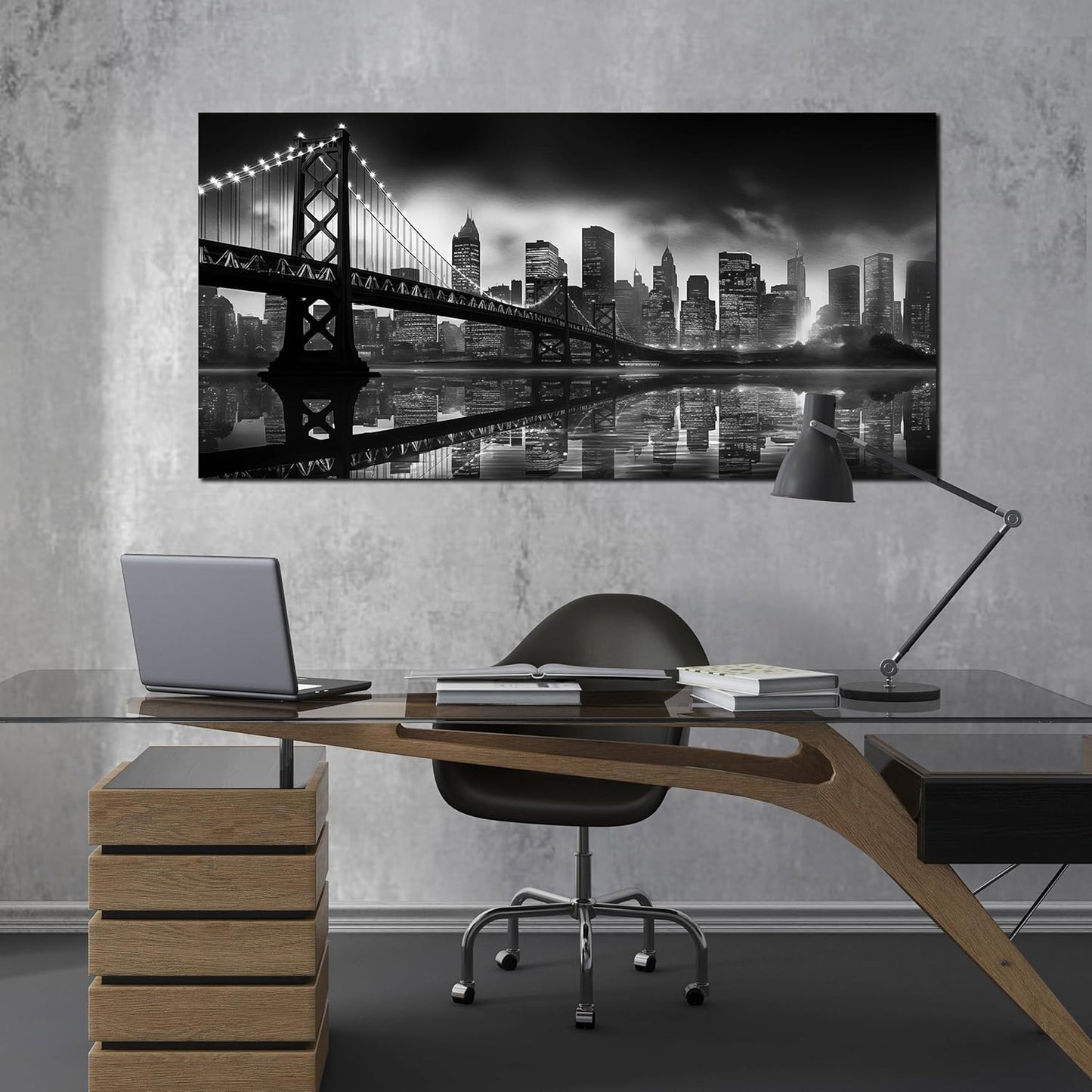 Brooklyn Bridge Wall Art Large City Wall Decor for Living Room Office Wall Decor 29 x 59 Inch