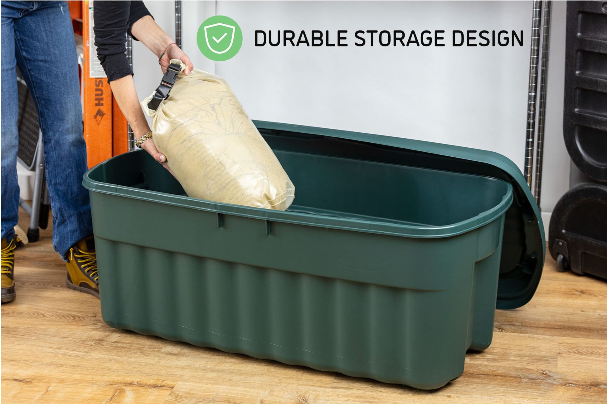 Rubbermaid ECOSense Storage Containers with Lids, 54 Gal Pack of 2, Durable and Reusable Stackable